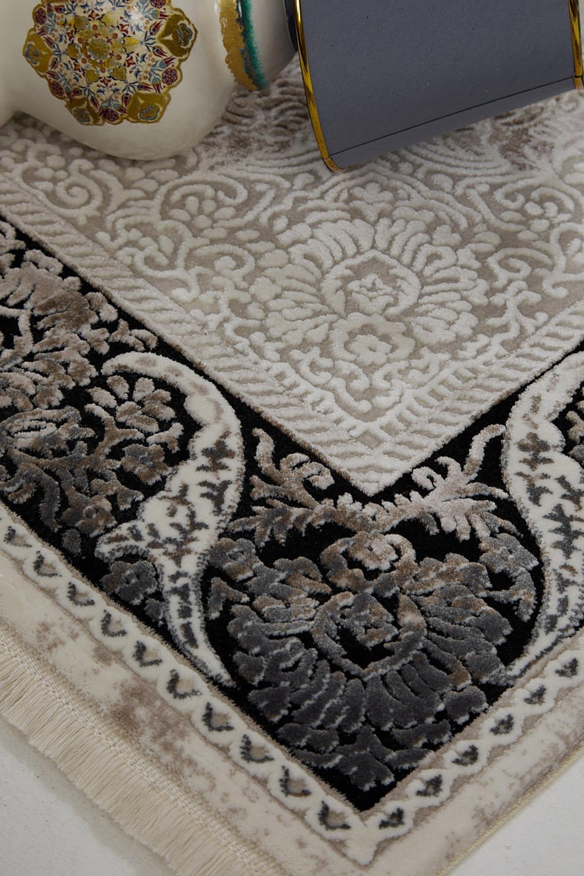 Seka Halı Miras 6805 Gri Siyah Salon Halısı