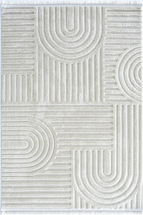 Seka Halı Molde 2213 Krem Etnik Desenli Modern Salon Halısı