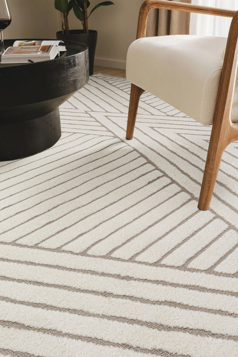 Seka Halı Sidney SD02 Krem Bej Modern İskandinav Peluş Dokulu Halı