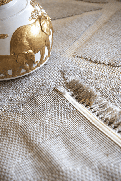 Evdeco Tina 7502 Bej Yumuşak Tuşeli Kesme Halı