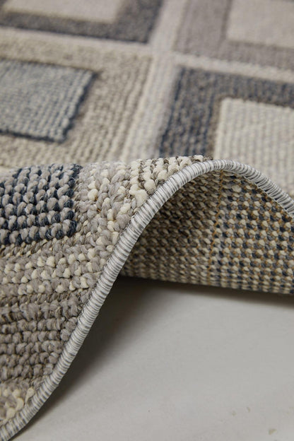 Evdeco Lena 1402 Gri Örgü Desenli Kesme Halı