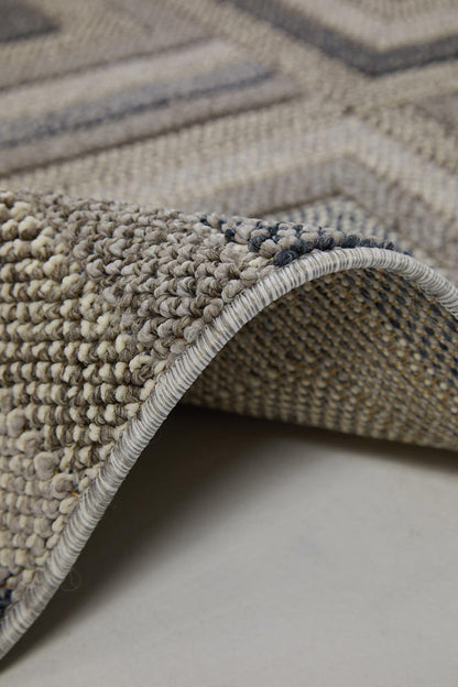 Evdeco Lena 1404 Gri Örgü Desenli Kesme Halı