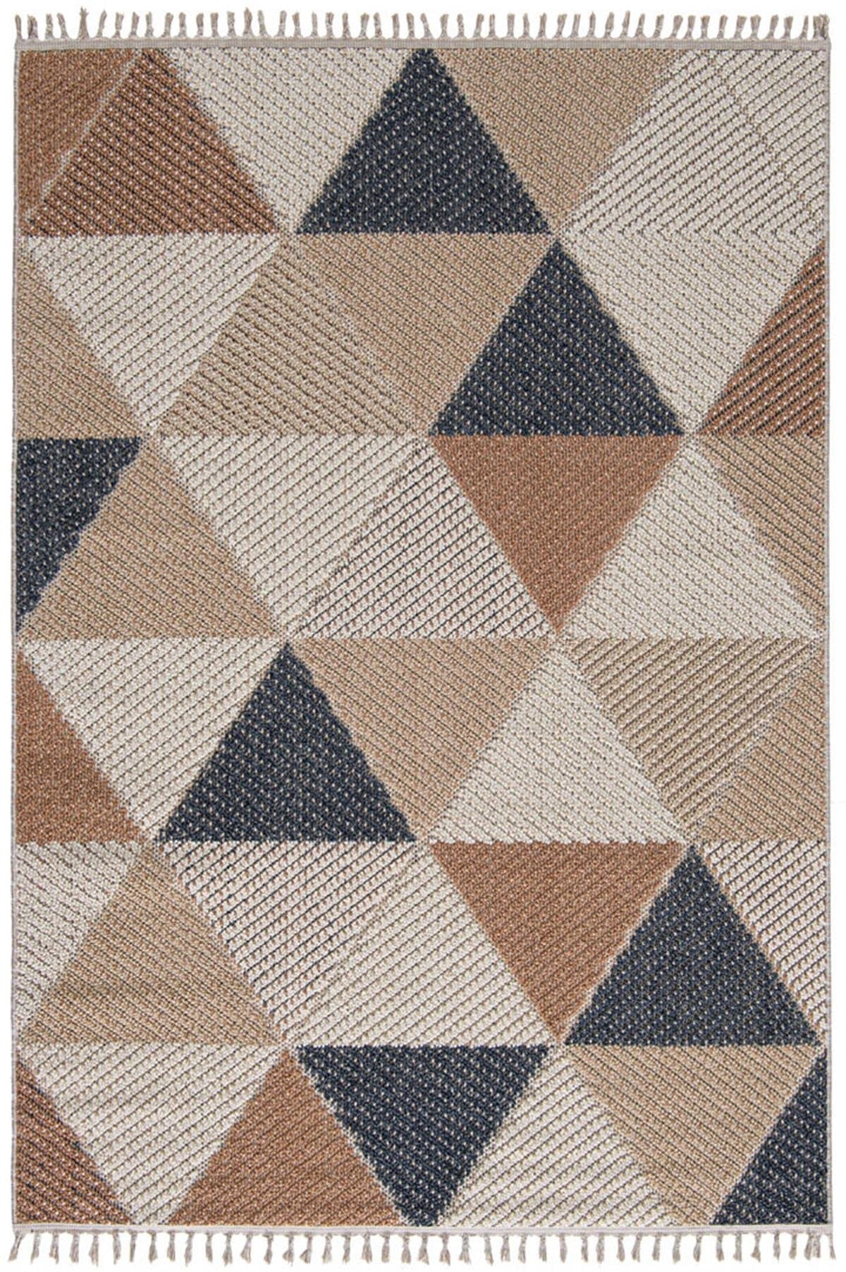 Evdeco Lena 1405 Sarı Örgü Desenli Kesme Halı