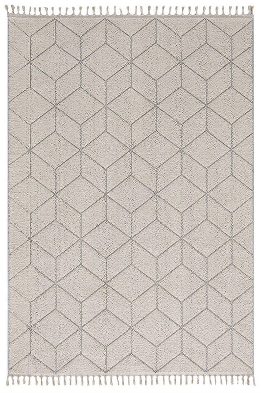 Evdeco Lena 1408 Gri Örgü Desenli Kesme Halı