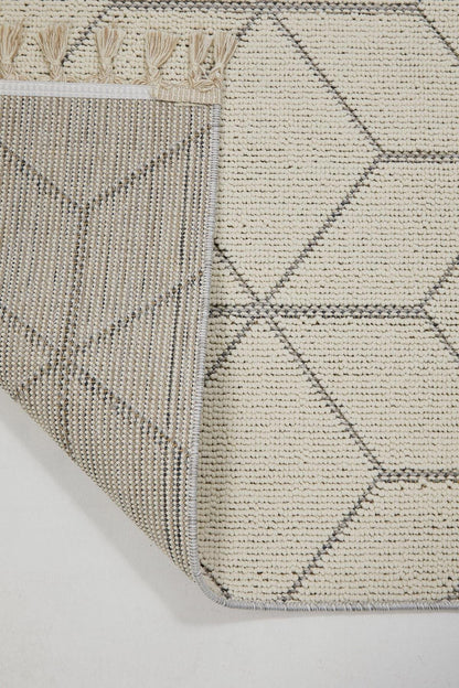 Evdeco Lena 1408 Gri Örgü Desenli Kesme Halı