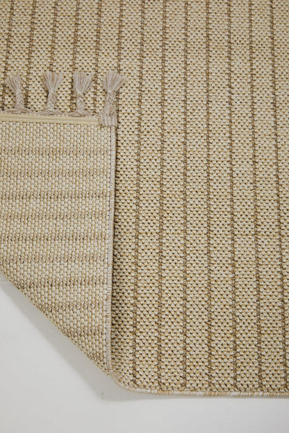 Evdeco Lena 1412 Bej Örgü Desenli Kesme Halı