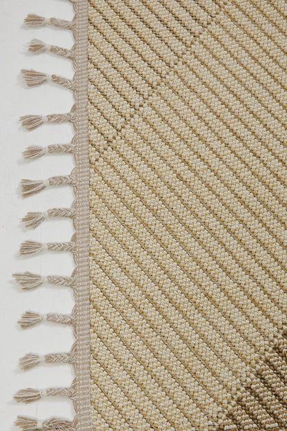 Evdeco Lena 1413 Bej Örgü Desenli Kesme Halı