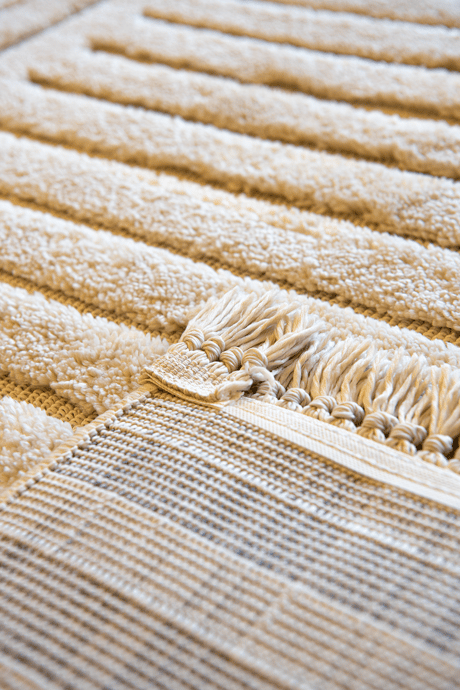 Evdeco Molde 2213 Krem Etnik Desenli Modern Salon Halısı