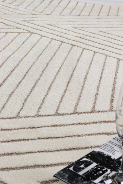 Seka Halı Sidney SD02 Krem Bej Modern İskandinav Peluş Dokulu Halı