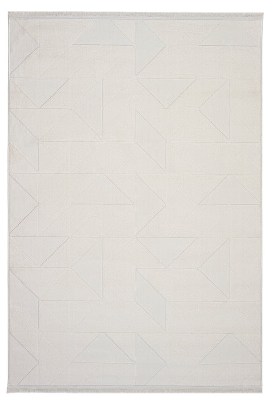 Evdeco Sidney SD03 Krem Modern İskandinav Peluş Dokulu Salon Oturma Odası Yatak Odası Halısı