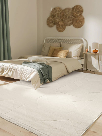 Seka Halı Sidney SD03 Krem Modern İskandinav Peluş Dokulu Halı