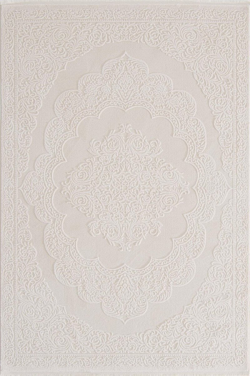 Evdeco Aden 8601 Beyaz Yumuşak Dokulu Salon Halısı