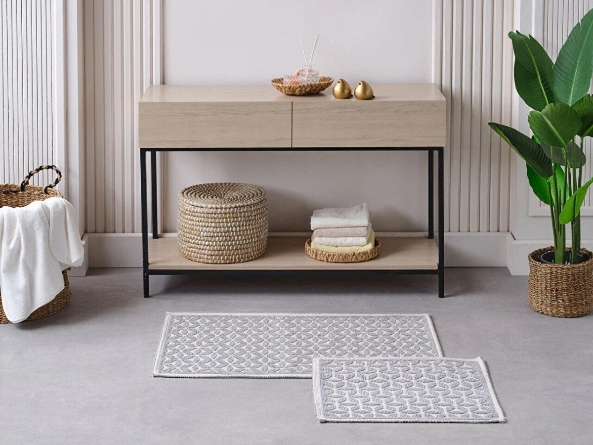 Banyo Paspası Lora Gri - Gri - Evdeco