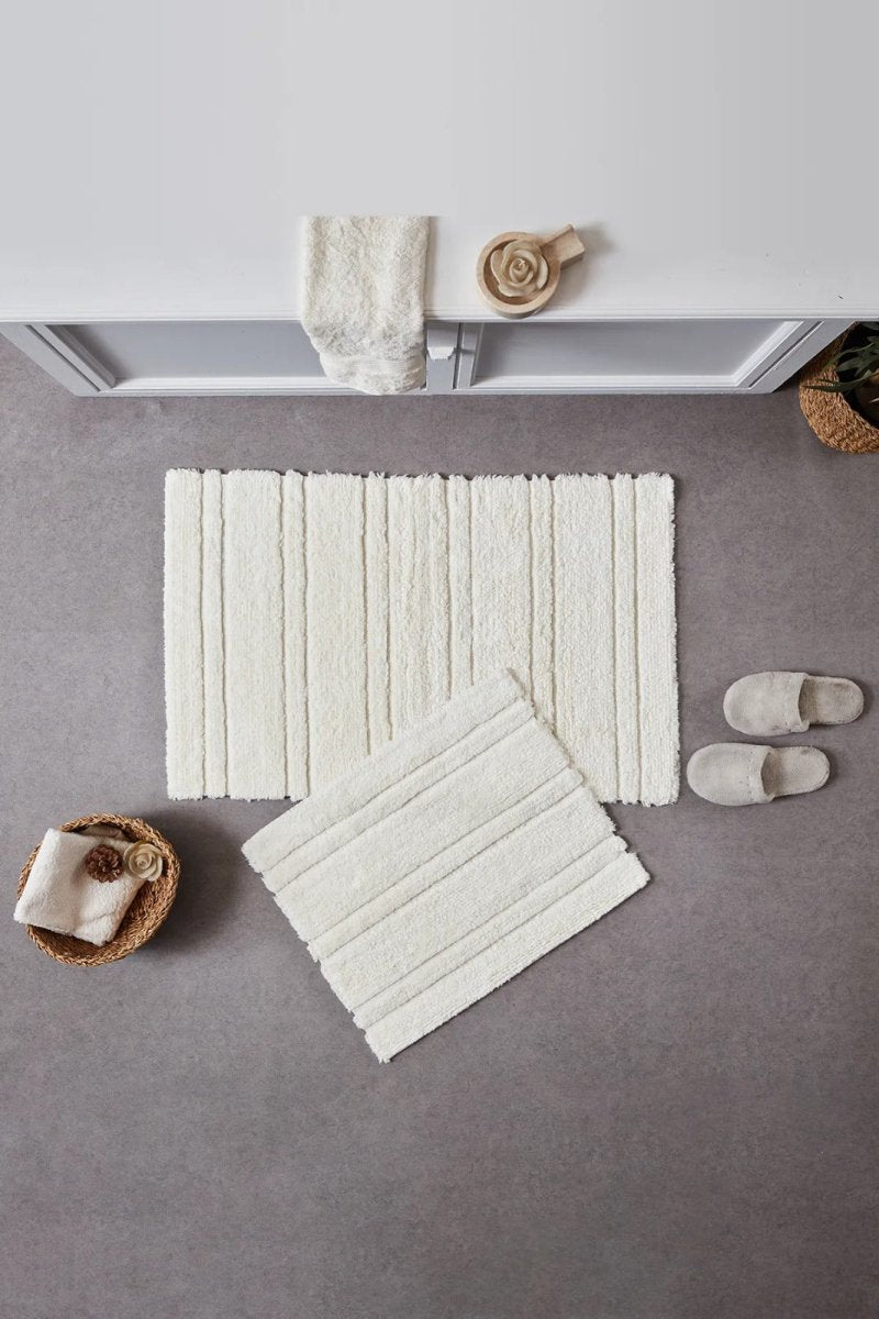 Banyo Paspası Pera Krem - Krem - Evdeco