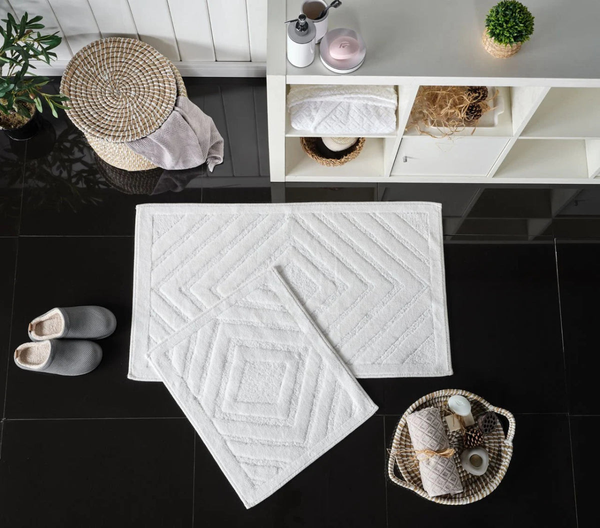 Banyo Paspası Zena Krem - Krem - Evdeco