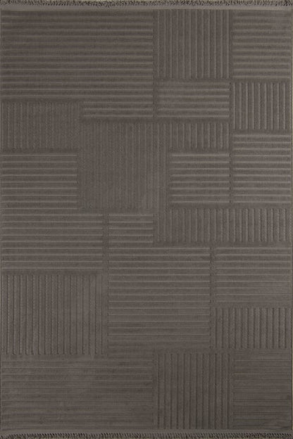 Evdeco Oslo 9202 Koyu Gri Yumuşak Tuşeli Modern Kesme Halı