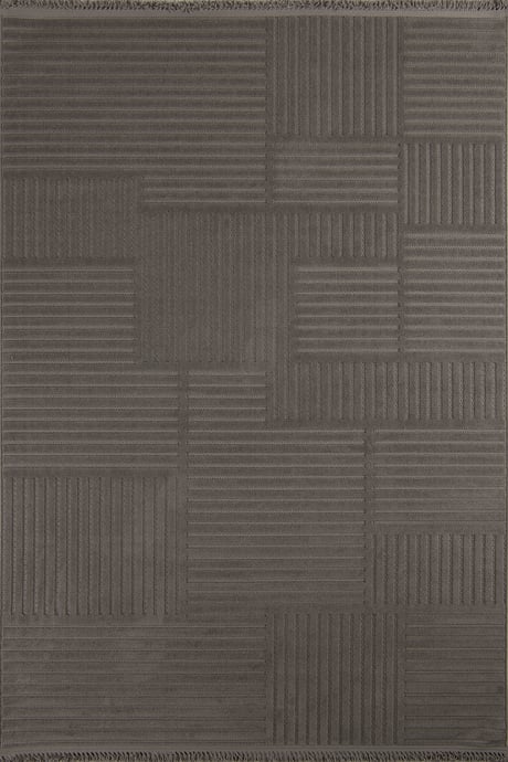 Evdeco Oslo 9202 Koyu Gri Yumuşak Tuşeli Modern Kesme Halı