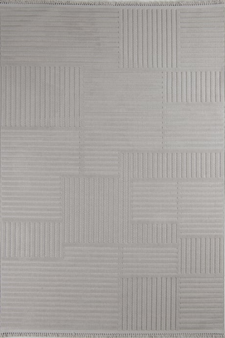 Evdeco Oslo 9203 Açık Gri Yumuşak Tuşeli Modern Kesme Halı