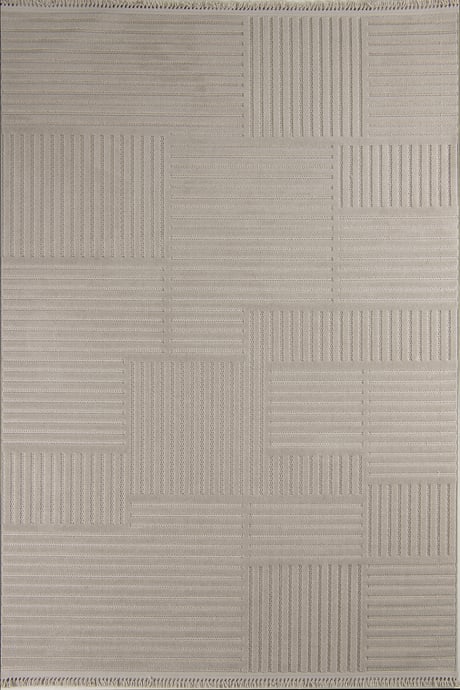 Evdeco Oslo 9204 Bej Yumuşak Tuşeli Modern Kesme Halı