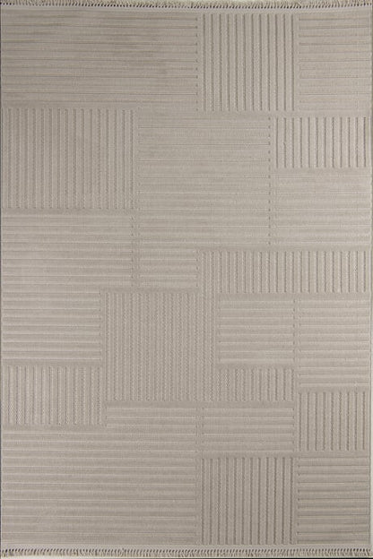 Evdeco Oslo 9204 Bej Yumuşak Tuşeli Modern Kesme Halı