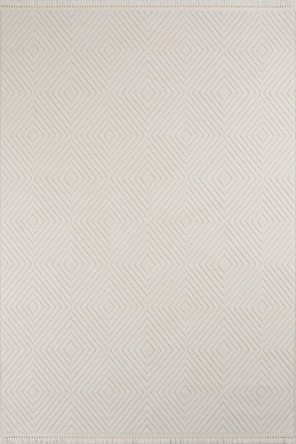 Evdeco Oslo 9205 Krem Yumuşak Tuşeli Modern Kesme Halı