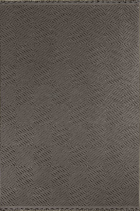 Evdeco Oslo 9206 Koyu Gri Yumuşak Tuşeli Modern Kesme Halı