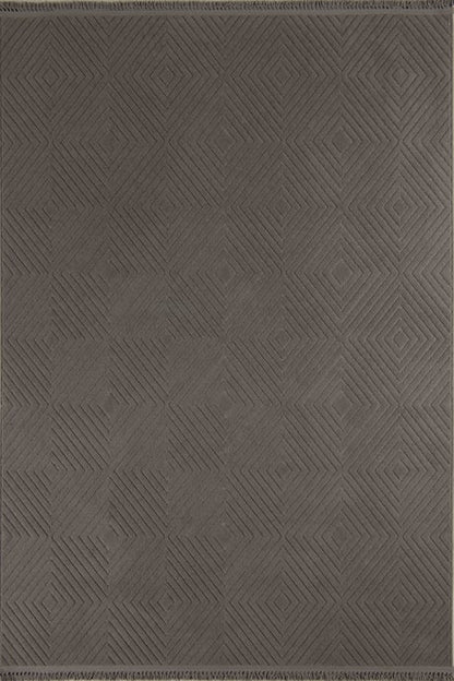 Evdeco Oslo 9206 Koyu Gri Yumuşak Tuşeli Modern Kesme Halı