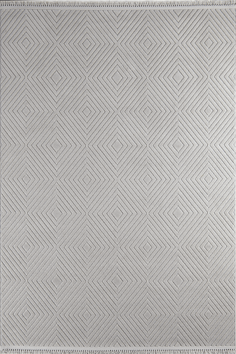 Evdeco Oslo 9207 Açık Gri Yumuşak Tuşeli Modern Kesme Halı