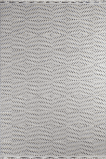 Evdeco Oslo 9207 Açık Gri Yumuşak Tuşeli Modern Kesme Halı