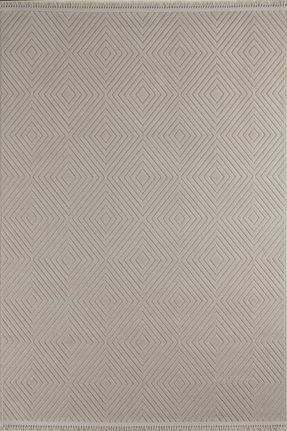 Evdeco Oslo 9208 Bej Yumuşak Tuşeli Modern Kesme Halı