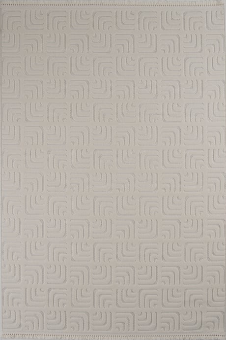 Evdeco Oslo 9209 Krem Yumuşak Tuşeli Modern Kesme Halı
