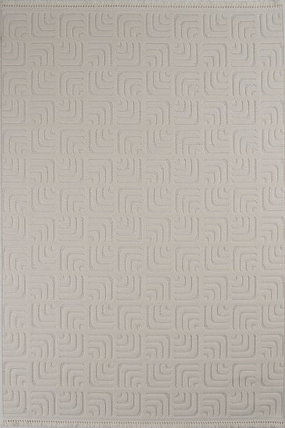 Evdeco Oslo 9209 Krem Yumuşak Tuşeli Modern Kesme Halı