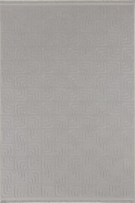 Evdeco Oslo 9211 Açık Gri Yumuşak Tuşeli Modern Kesme Halı