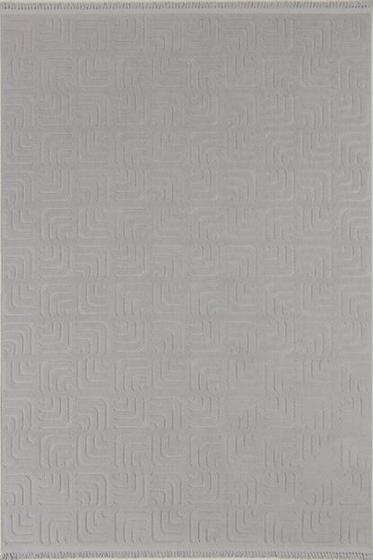 Evdeco Oslo 9211 Açık Gri Yumuşak Tuşeli Modern Kesme Halı