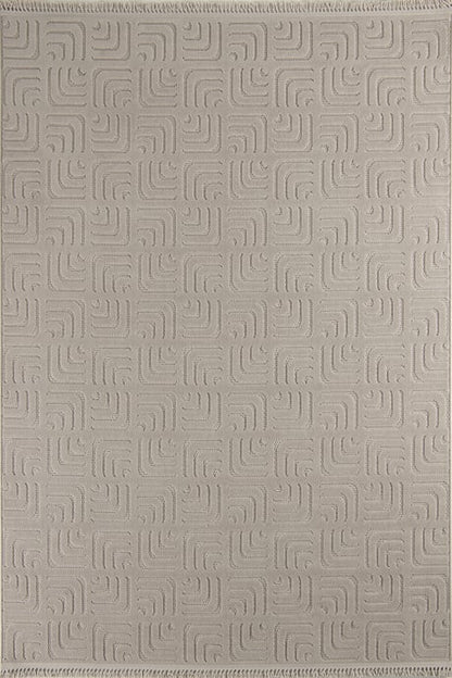 Evdeco Oslo 9212 Bej Yumuşak Tuşeli Modern Kesme Halı