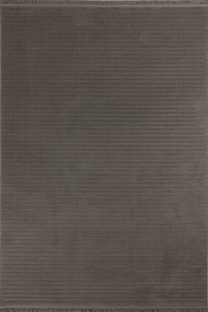 Evdeco Oslo 9214 Koyu Gri Yumuşak Tuşeli Modern Kesme Halı