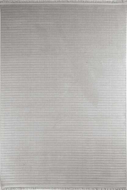 Evdeco Oslo 9215 Açık Gri Yumuşak Tuşeli Modern Kesme Halı