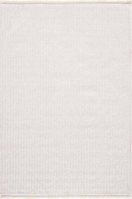 Evdeco Vena 1451 Krem Yumuşak ve Parlak Tuşeli Kesme Halı