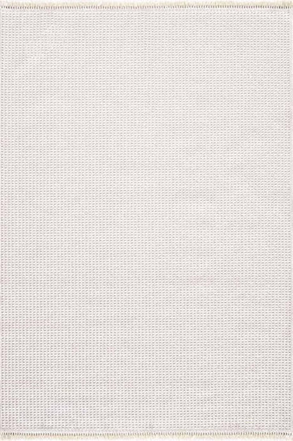 Evdeco Vena 1451 Krem Yumuşak ve Parlak Tuşeli Kesme Halı