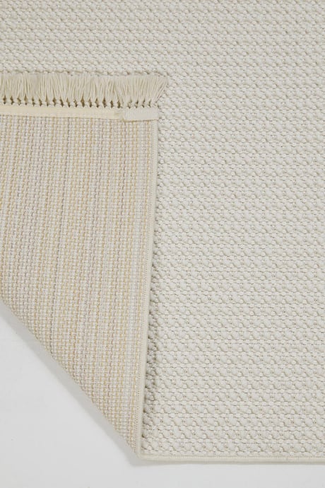 Evdeco Vena 1451 Krem Yumuşak ve Parlak Tuşeli Kesme Halı