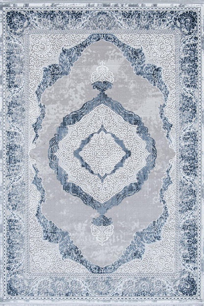 Evdeco Miras 6801 Mavi Salon Halısı