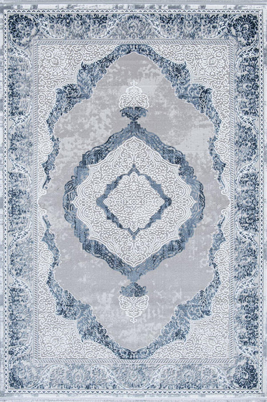 Evdeco Miras 6801 Mavi Salon Halısı