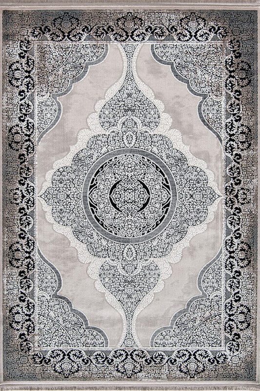 Evdeco Miras 6804 Gri Siyah Salon Halısı