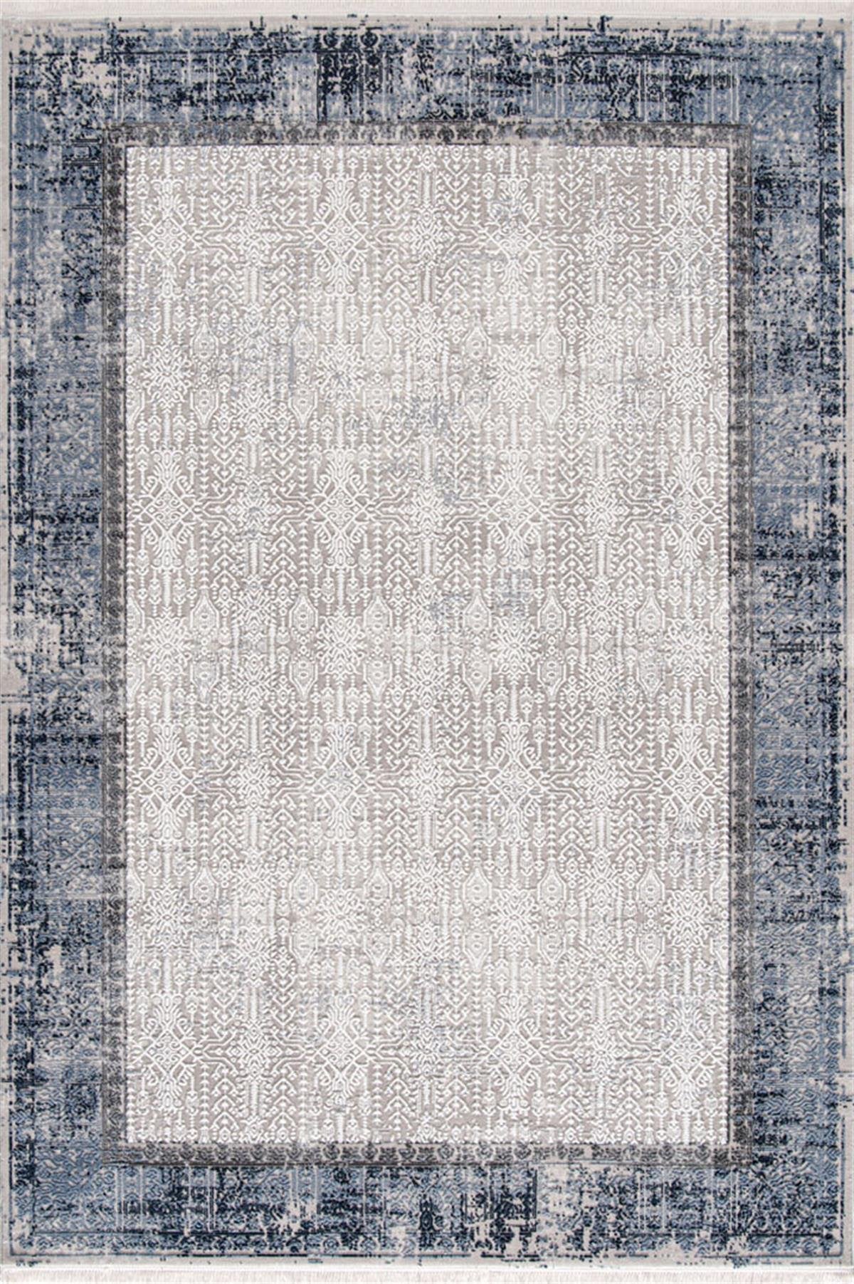 Evdeco Miras 6809 Gri Mavi Salon Halısı