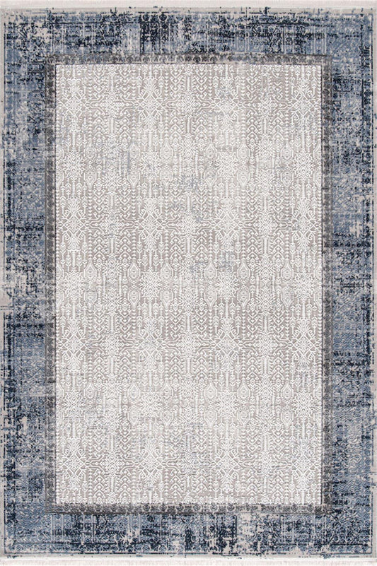 Evdeco Miras 6809 Gri Mavi Salon Halısı