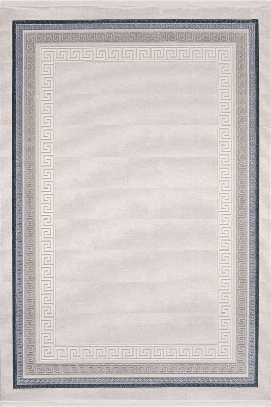 Evdeco Miras 6811 Gri Mavi Salon Halısı