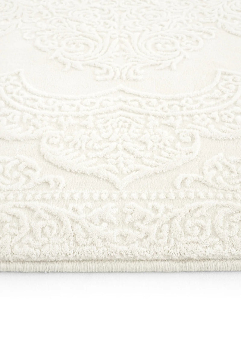 Evdeco Aden 8601 Beyaz Yumuşak Dokulu Salon Halısı - Beyaz - Evdeco