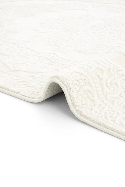 Evdeco Aden 8601 Beyaz Yumuşak Dokulu Salon Halısı - Beyaz - Evdeco