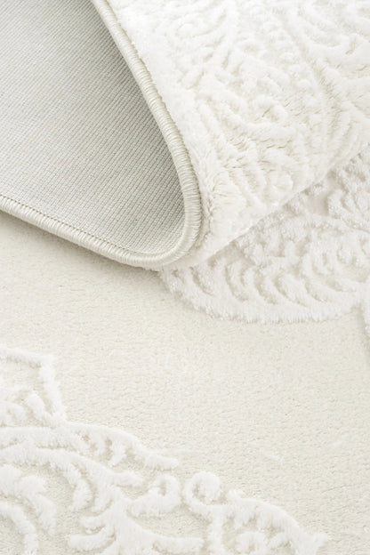 Evdeco Aden 8601 Beyaz Yumuşak Dokulu Salon Halısı - Beyaz - Evdeco