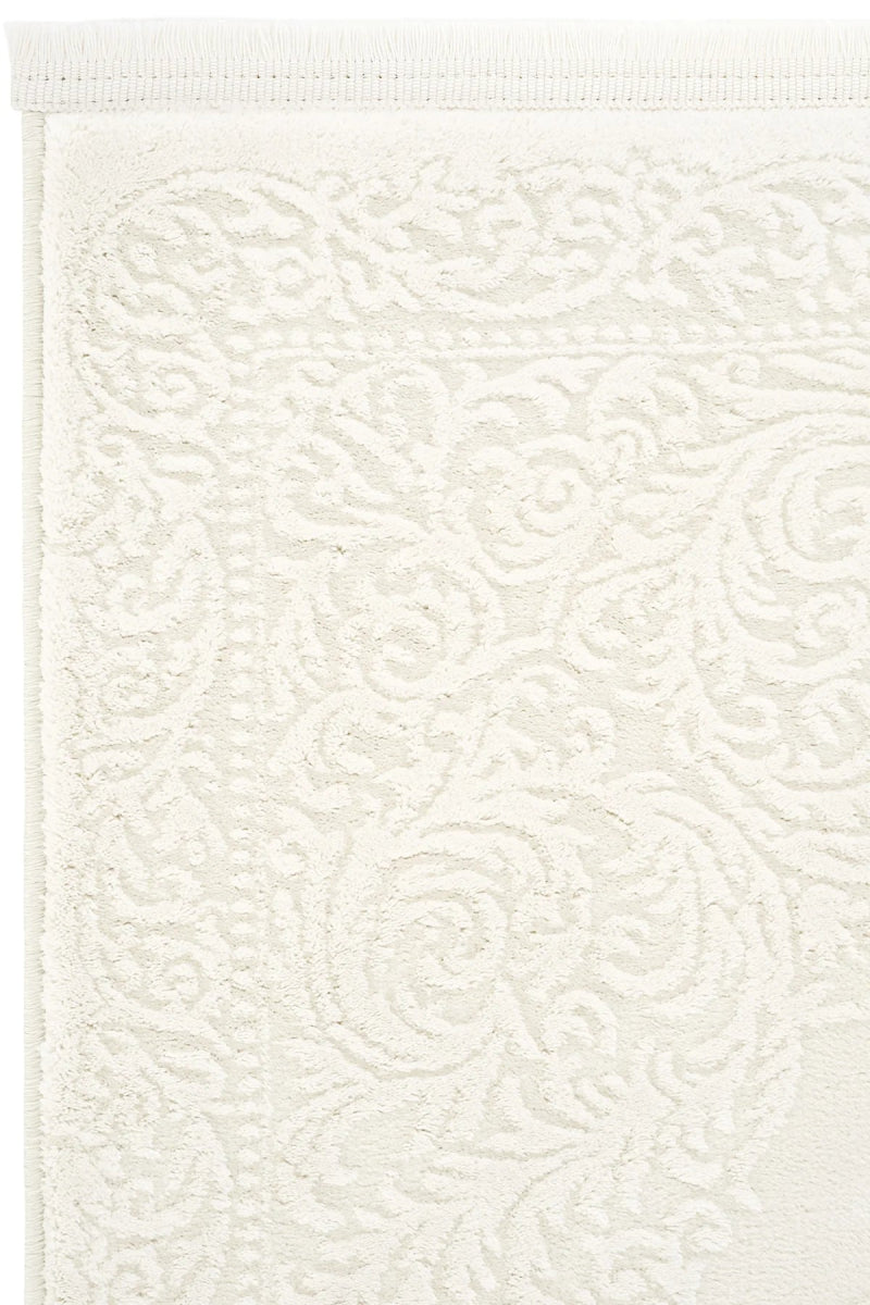 Evdeco Aden 8601 Beyaz Yumuşak Dokulu Salon Halısı - Beyaz - Evdeco